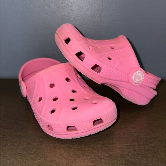 Crocs Clogs Slip On Shoes Toddler Girls 6 C 7 Pink - Picture 1 of 9